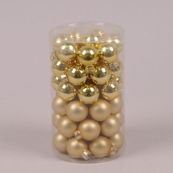 Шарики стеклянные 2,5 см. золотые (48 шт.)
