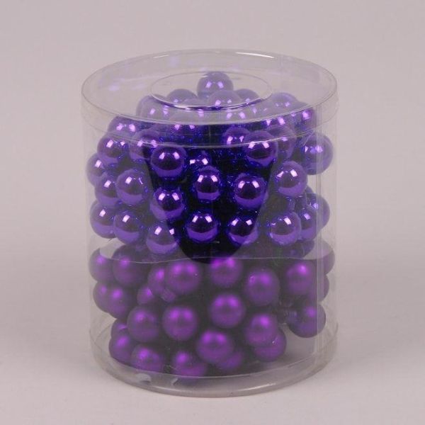 Шарики стеклянные 2,5 см. фиолетовые (12 пучков-144 шарика)