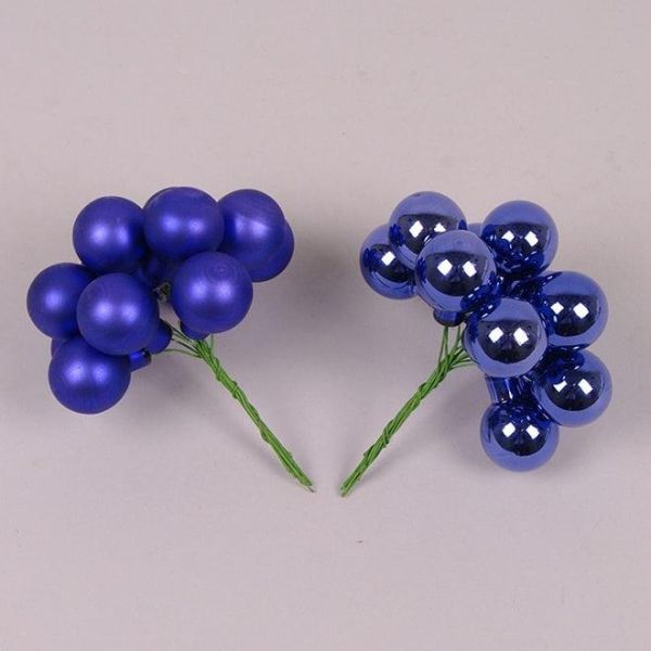 Шарики стеклянные 2,5 см. голубые (12 пучков-144 шарика)