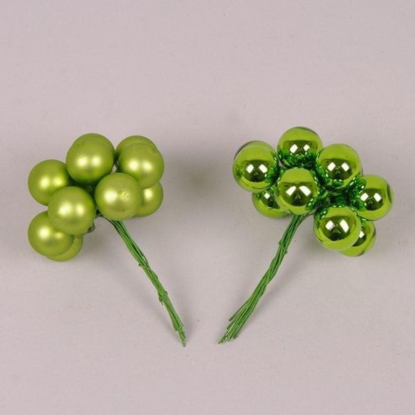 Шарики стеклянные 2 см. зеленые (12 пучков-144 шарика)