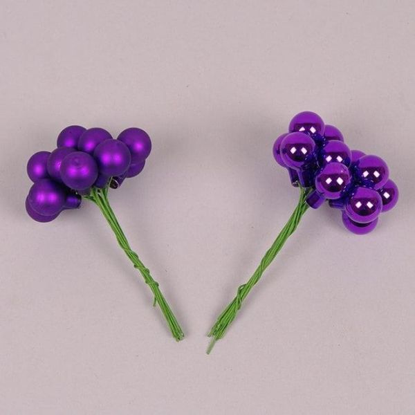 Шарики стеклянные 1,5 см. фиолетовые (12 пучков-144 шарика)