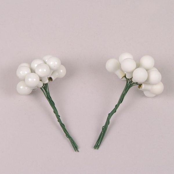 Кульки скляні 1,5 см. білі (12 пучків-144 кульки)