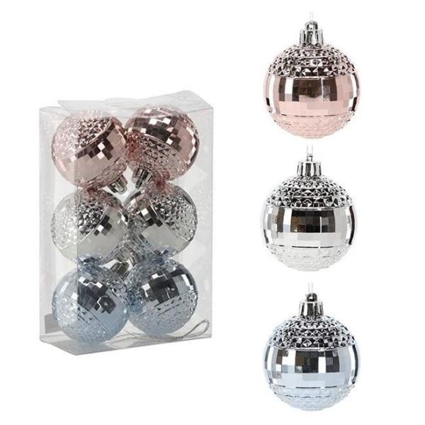 Набор пластиковых новогодних шаров микс 6 шт. D-6 см. 43148