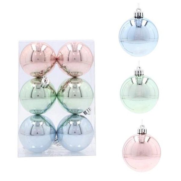 Набор пластиковых новогодних шаров микс 6 шт. D-6 см. 43147