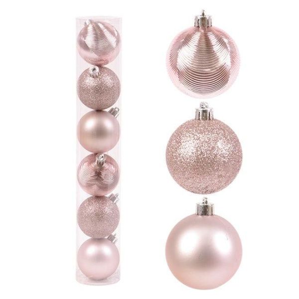 Набор пластиковых новогодних шаров 6 шт. D-6 см. 43114