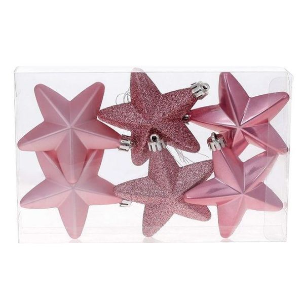 Набор пластиковых новогодних украшений 6 шт. D-7,5 см. 13046