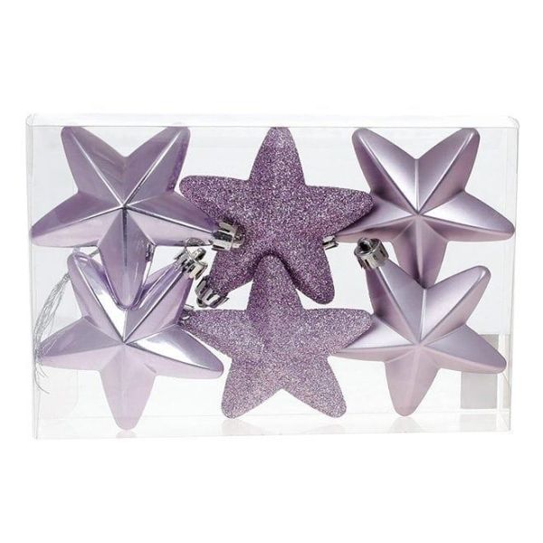 Набор пластиковых новогодних украшений 6 шт. D-7,5 см. 13050