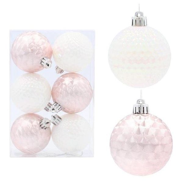 Набір пластикових новорічних кульок мікс 6 шт. D-6 см. 43064