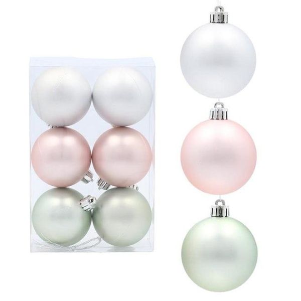 Набір пластикових новорічних кульок мікс 6 шт. D-6 см. 43054