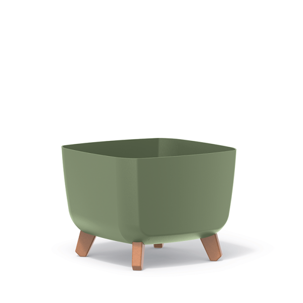 Горщик для квітів Prosperplast Gracia Square 30см на ніжках Зелений