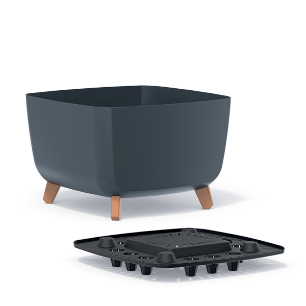 Горщик для квітів Prosperplast Gracia Square 40см на ніжках Антрацит