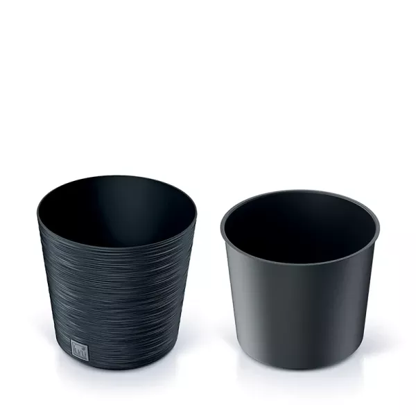 Горшок для цветов Prosperplast Furu Round Low 25см Антрацит