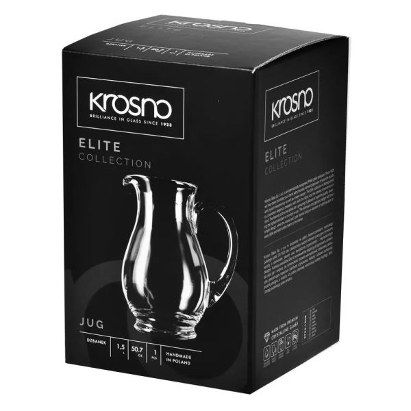 Кувшин Krosno Elite, стекло, 1,5 л