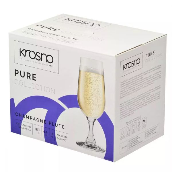 Набір келихів для шампанського Krosno Balance, скло, 180 мл, 6 шт.