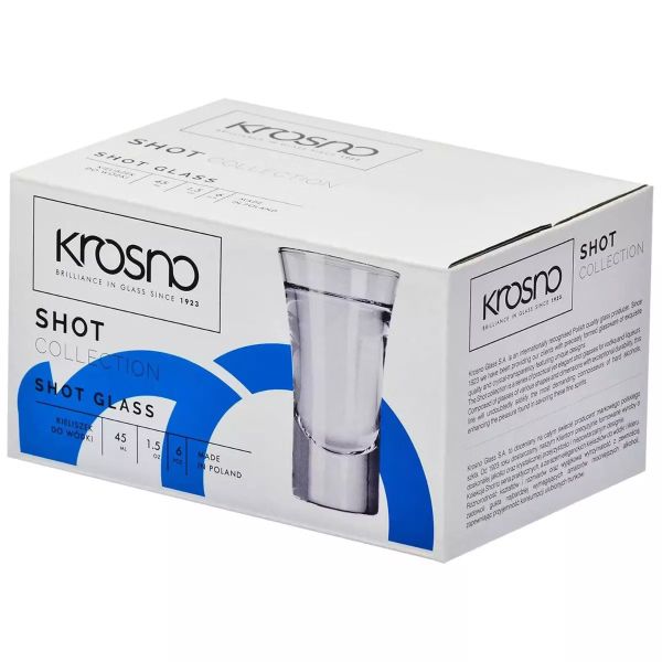 Набор рюмок для водки Krosno Mixology, стекло, 45 мл, 6 шт