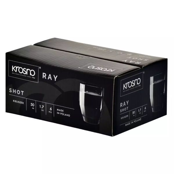 Набор рюмок для водки Krosno Ray, стекло, 50 мл, 6 шт