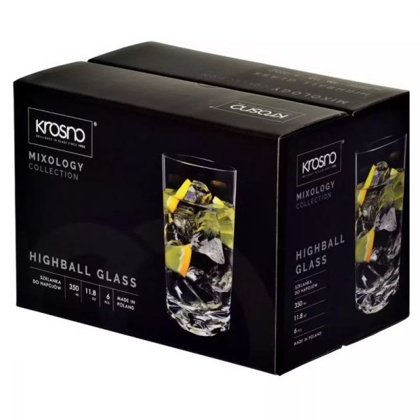 Набор высоких стаканов Krosno Mixology, стекло, 350 мл, 6 шт