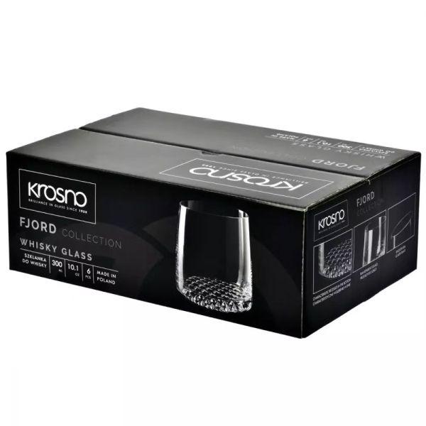 Набор бокалов для виски Krosno Fjord, стекло, 300 мл, 6 шт