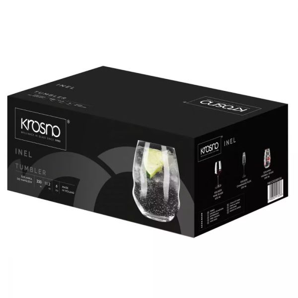 Набор низких стаканов Krosno Inel, стекло, 330 мл, 6 шт