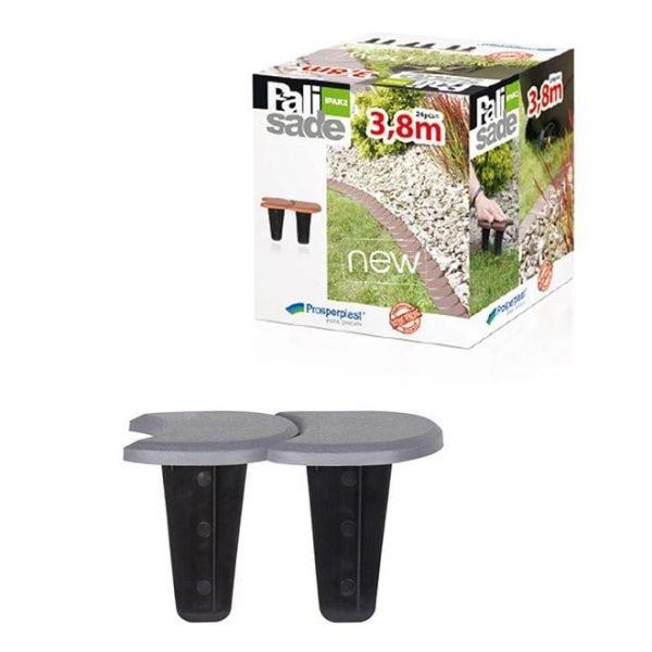 Бордюр садовий Palisada ogrodowa сірий 3.8м.