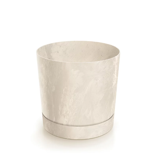 Горщик для квітів Prosperplast Tubo P Beton Effect 35 см. Крем-мармуровий