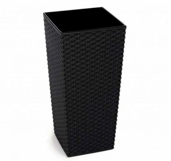 Горщик для квітів Lamela Finezja Rattan 40см Чорний