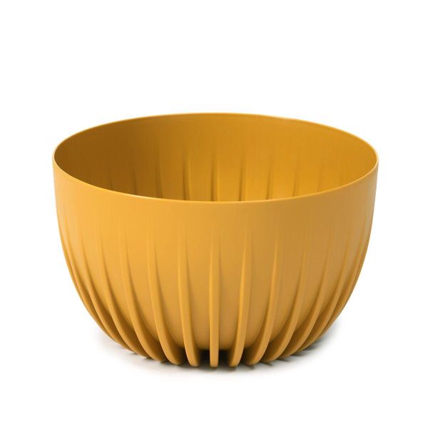 Горщик для квітів Lamela Mira Misa круглий із вкладишем 23,5 см. Гірчичний