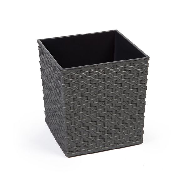 Горщик для квітів Lamela Juka Rattan 25 см. Графітовий