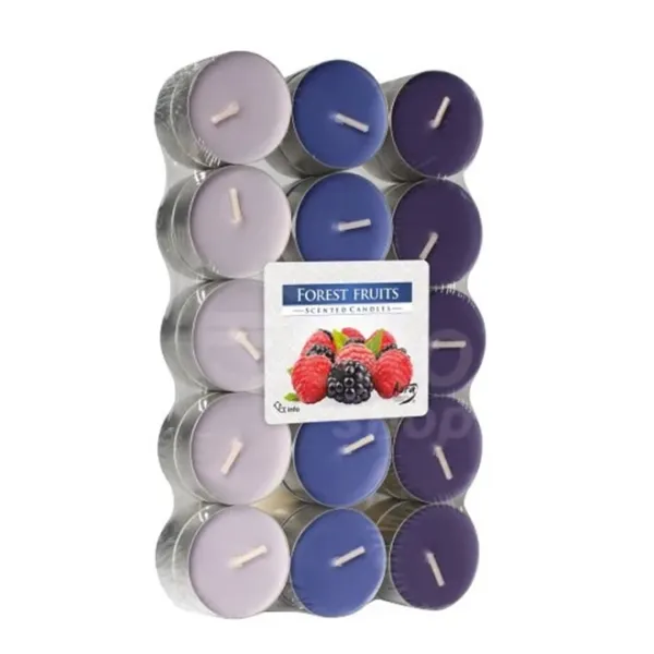 Свічка чайна пігулка ароматична Bispol мікс Лісові фрукти D-3,9 см. 30 шт. 27722