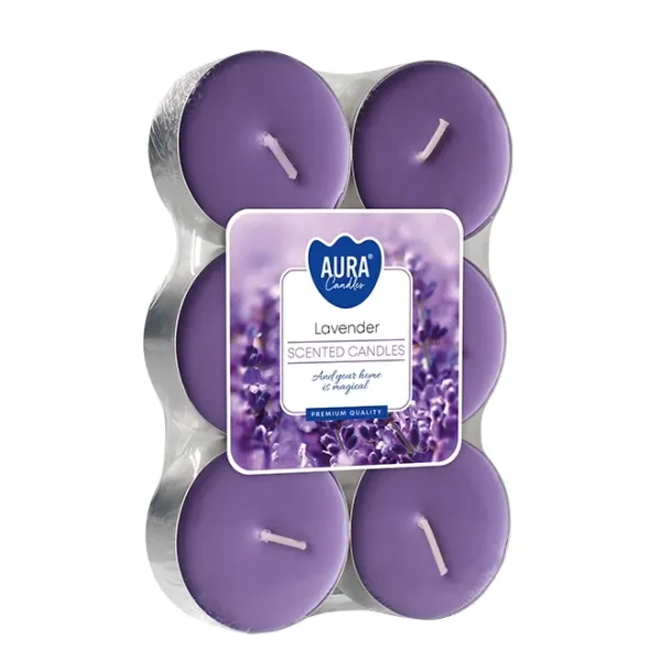 Свічка чайна пігулка ароматична Bispol Лаванда D-5.7 см. 6 шт. 27713