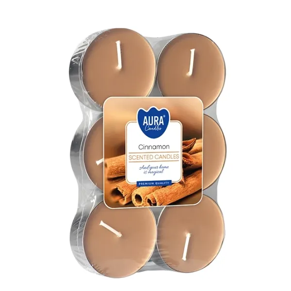 Свічка чайна пігулка ароматична Bispol Кориця D-5.7 см. 6 шт. 27707