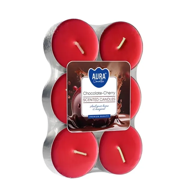 Свічка чайна пігулка ароматична Bispol Шоколад - Вишня D-5.7 см. 6 шт. 27705