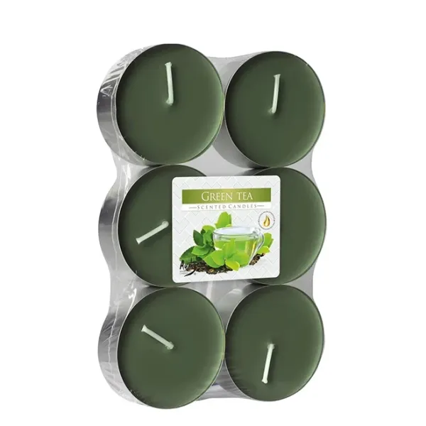 Свічка чайна пігулка ароматична Bispol Зелений чай D-5.7 см. 6 шт. 27704