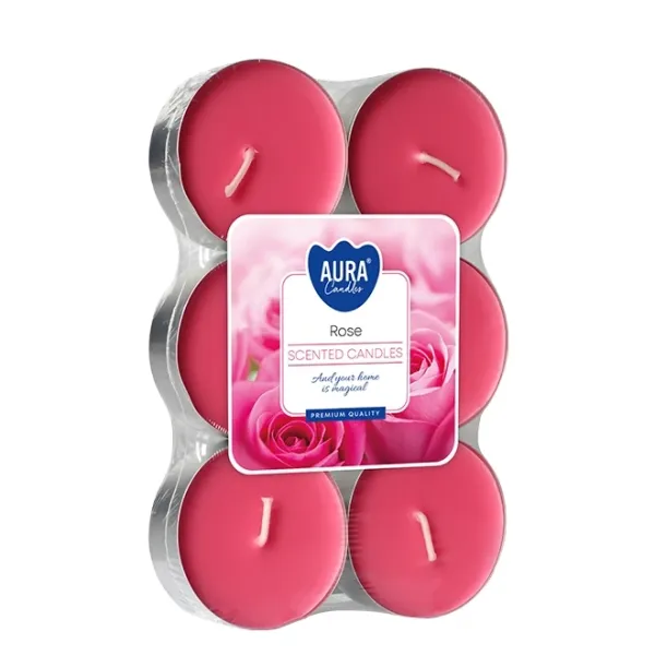 Свічка чайна пігулка ароматична Bispol Троянда D-5.7 см. 6 шт. 27702