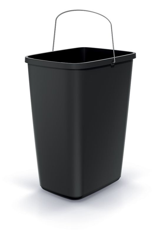 Смітник Prosperplast Compacta Q basic прямокутний 12л з металевою ручкою, чорна