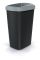 Мусорка Prosperplast Compacta Q прямоугольная с открытой крышкой 45л черная Серый ободок