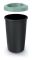 Мусорка Prosperplast Compacta Q круглая с открытой крышкой 45л черная Зеленый ободок