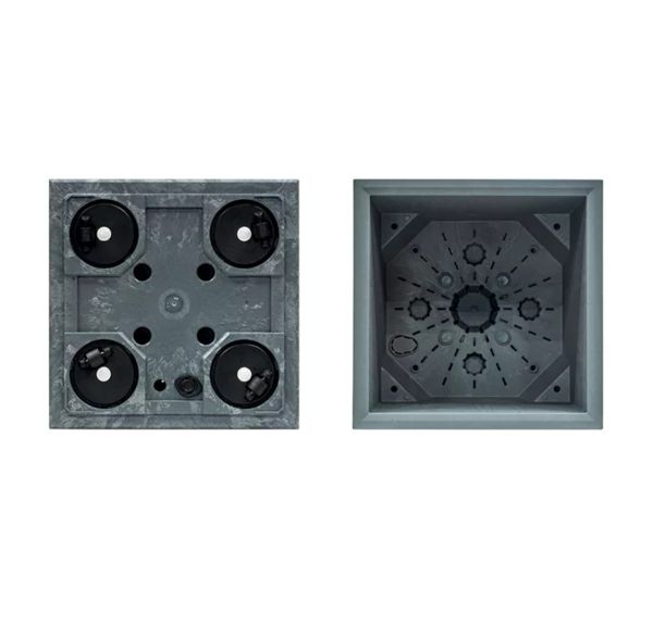 Горшок для цветов Prosperplast на роликах Sierra Square Beton Effect 40 см. Антрацит