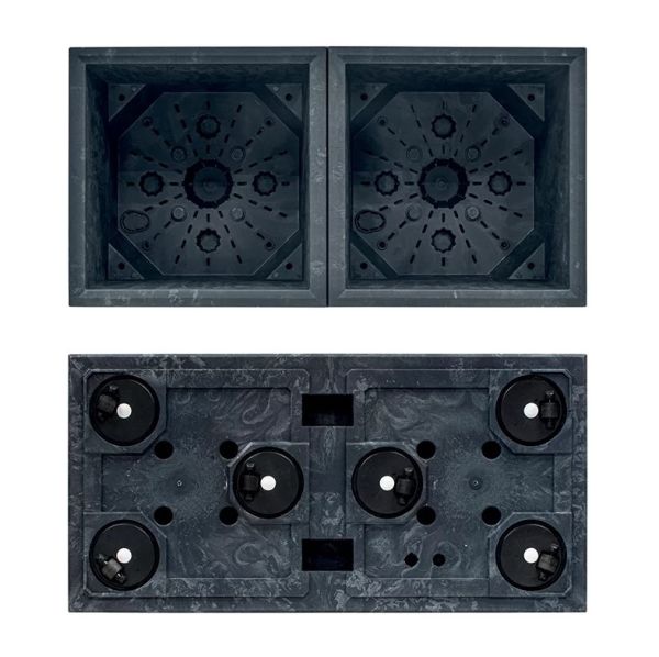 Горщик для квітів Prosperplast на роликах Sierra Case Beton Effect 60 см. Антрацит