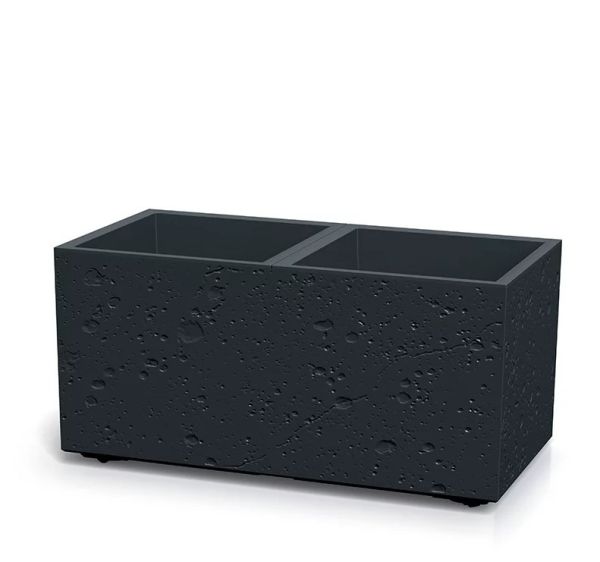 Горщик для квітів Prosperplast на роликах Sierra Case Beton Effect 80 см. Чорний бетон