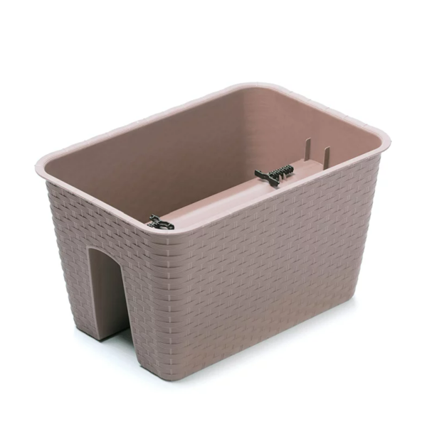 Горшок для цветов на перила Prosperplast Ratolla Railing Square 40см Мокка