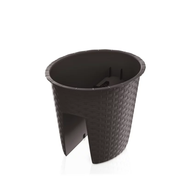 Горшок для цветов на перила Prosperplast Ratolla Railing Oval 30см Коричневий