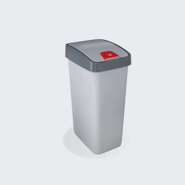 Мусорный контейнер Keeeper "FLIP LID" 10л серебро