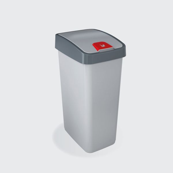 Мусорный контейнер Keeeper "FLIP LID" 25л серебро