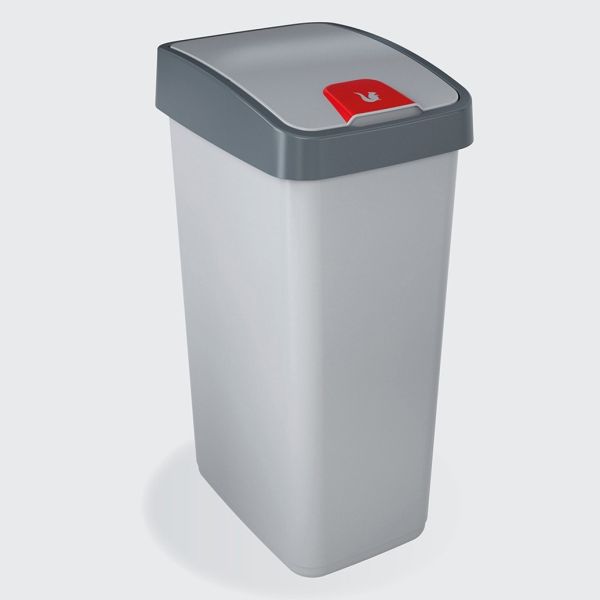 Мусорный контейнер Keeeper "FLIP LID" 45л серебро