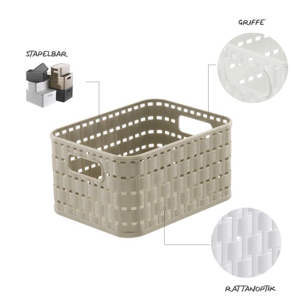 Ящик для хранения Rotho А6 COUNTRY 2л Капучино