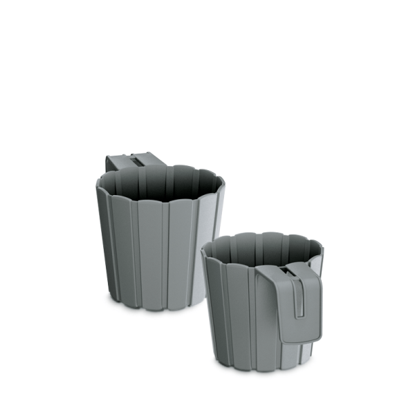 Горшок круглый  Boardee Hook навесной, 150мм Серый