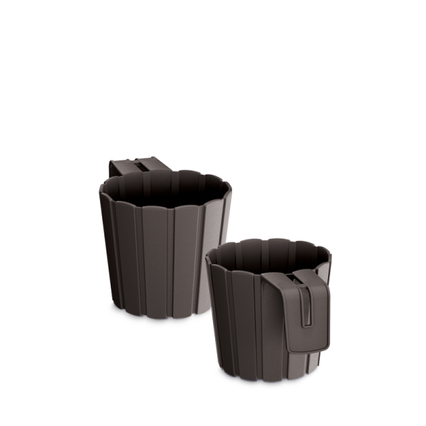 Горшок круглый  Boardee Hook навесной, 150мм Коричневый