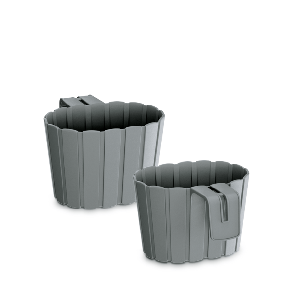 Горшок круглый  Boardee Hook навесной, 200мм Серый