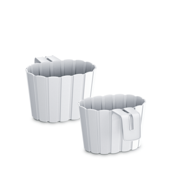 Горшок круглый  Boardee Hook навесной, 200мм Белый